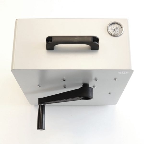 High-efficiency water filter treatment system with pressure gauge, designed for clean and safe water purification in commercial or industrial settings. Durable metal construction with easy operation.