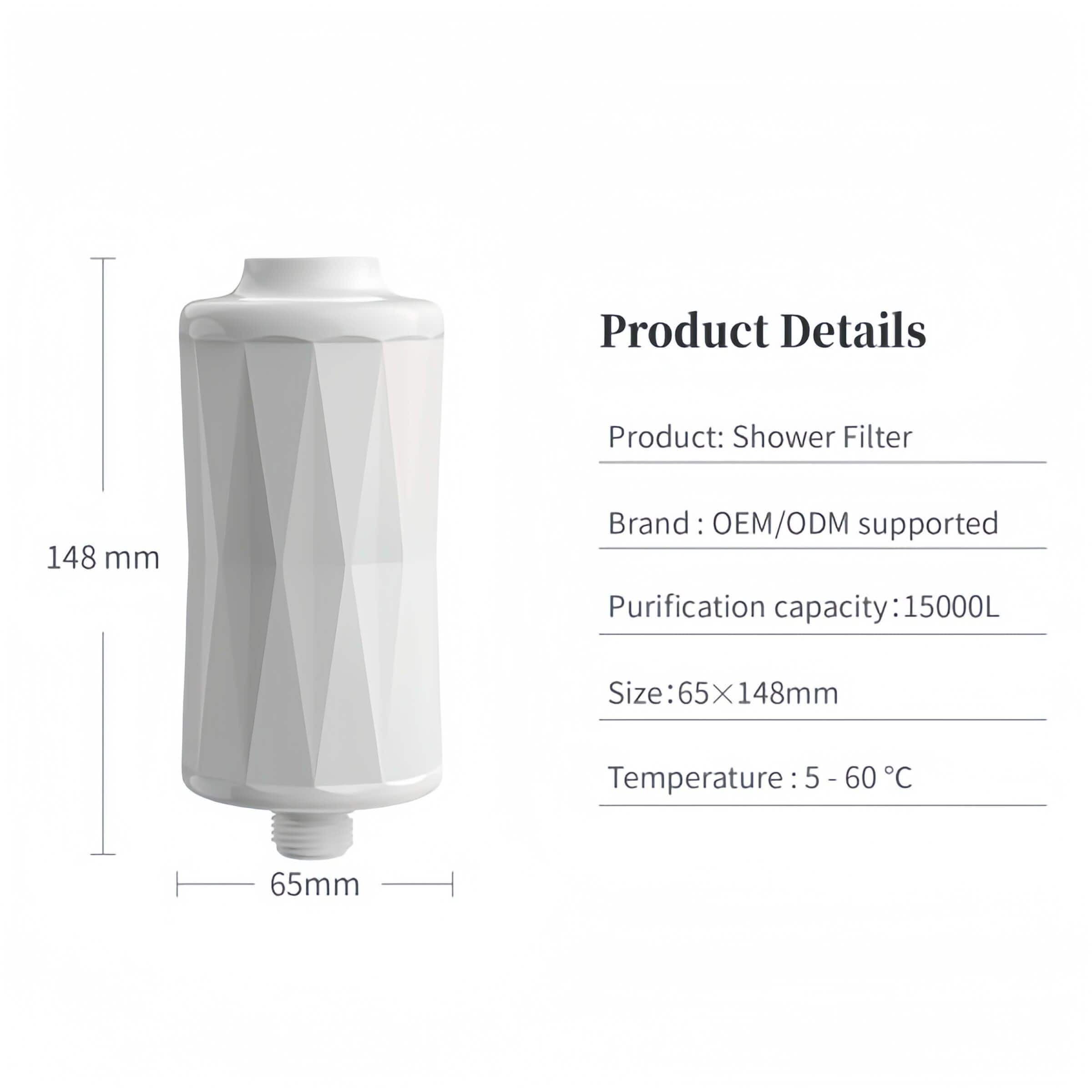 Dušo vandens filtras Diamond su KDF derva ir VC rutuliukais - Image 4