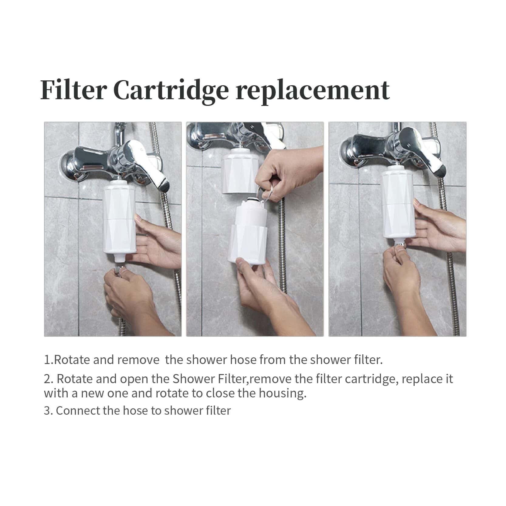 Dušo vandens filtras Diamond su KDF derva ir VC rutuliukais - Image 6