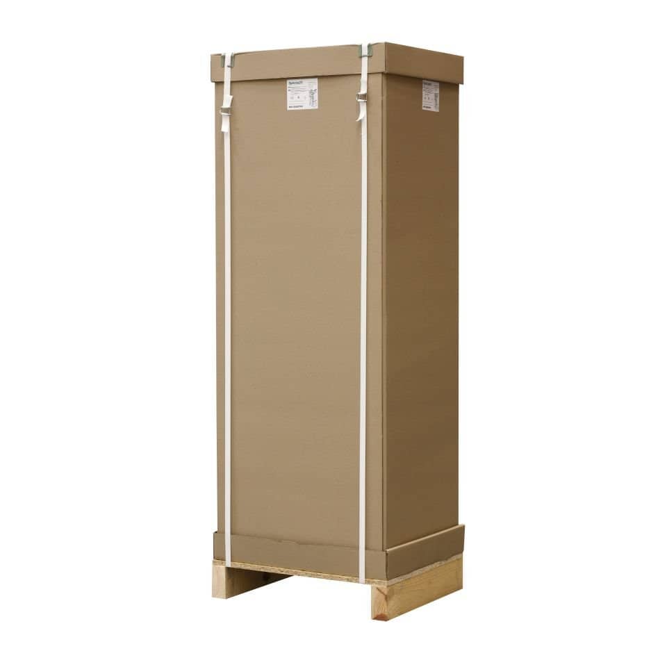 Large cardboard shipping crate for transporting and protecting fragile or bulk goods in logistics and warehousing. Durable, secure, and designed for safe handling during transit.