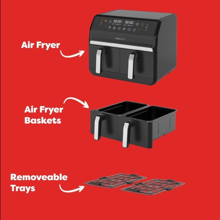 Instant Pot Vortex Dual 8L 8-in-1 oro gruzdintuvė su dviem stalčiais - Image 5