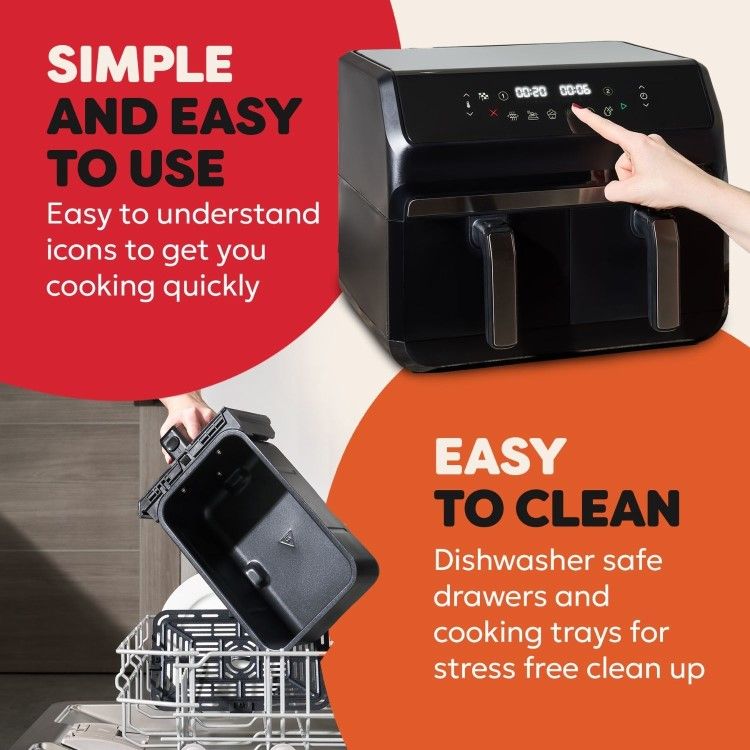 Instant Pot Vortex Dual 8L 8-in-1 oro gruzdintuvė su dviem stalčiais - Image 6