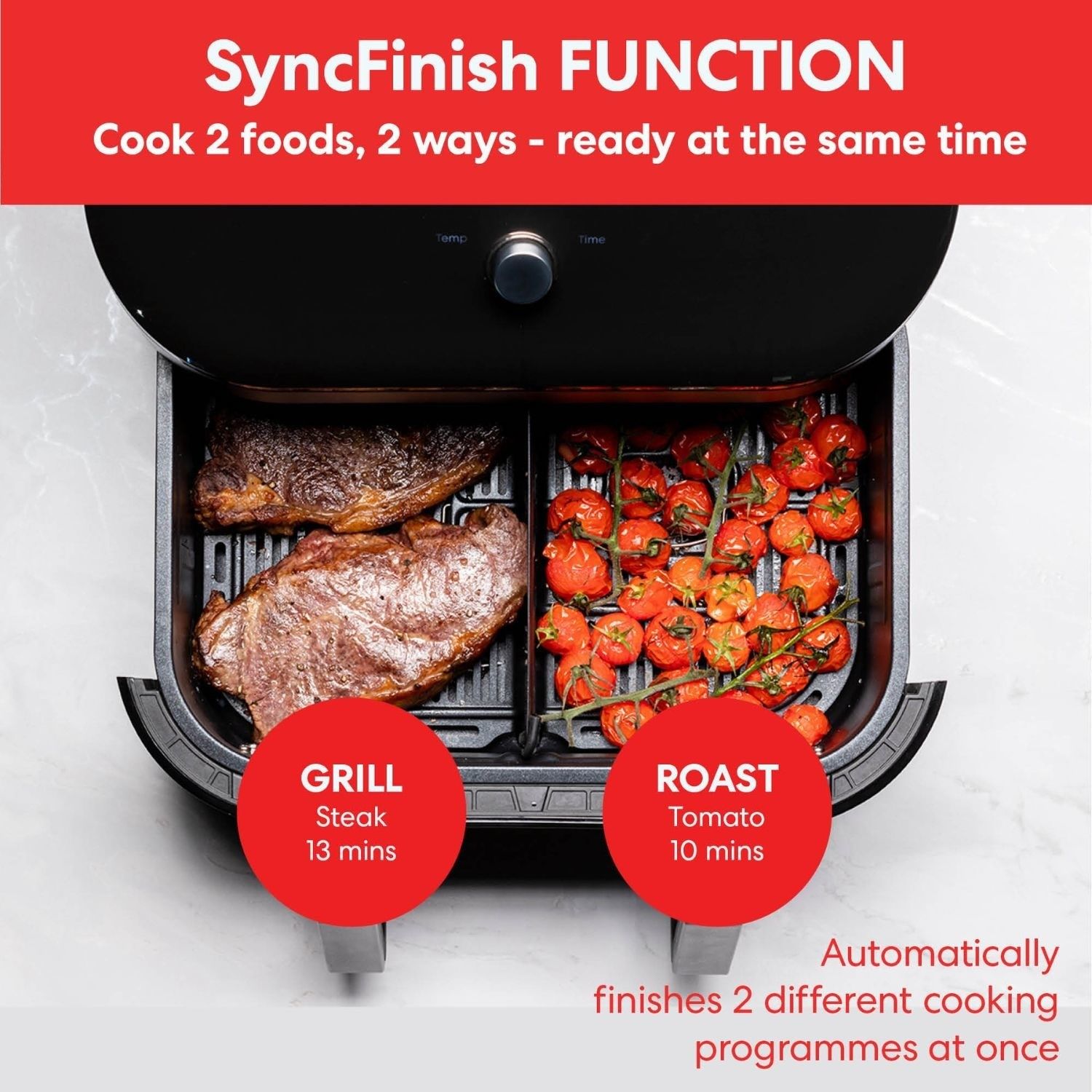 Instant Vortex Plus VersaZone 8.5L oro gruzdintuvė su ClearCook – nerūdijantis plienas - Image 3