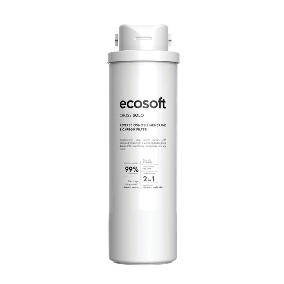 High-quality Ecosoft Reverse Osmosis Water Filter Cartridge for clean drinking water, easy replacement, and optimal filtration performance.