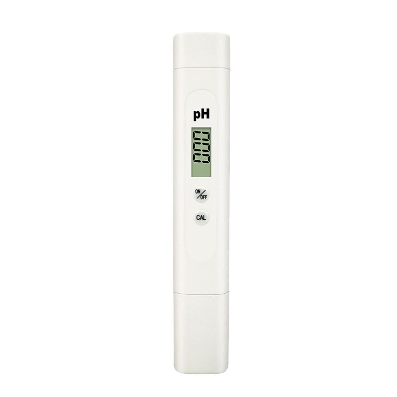 PH meter for water testing with digital display and calibration buttons.