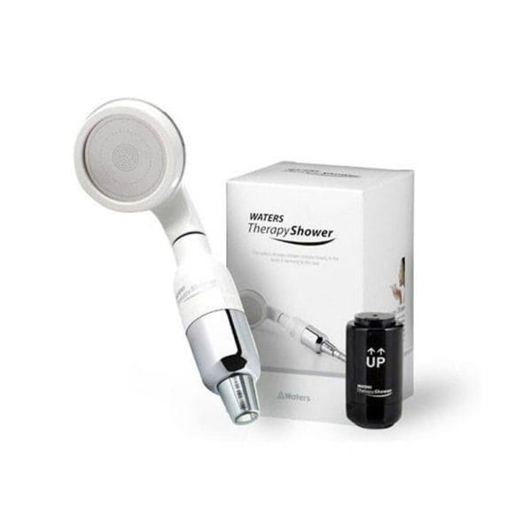Filterplace.eu - portable water therapy shower for improved skin hydration and relaxation, compact design for travel and daily use, with antibacterial water filter capsule included.